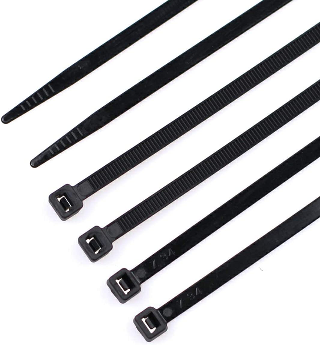 8-Inch Zipper Tie (100 Packs) 60-Pound Automatic Locking Cable Tie Heavy Tie White