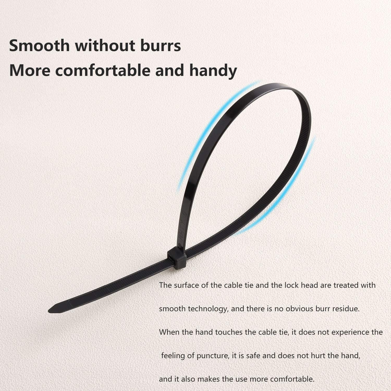 Cable Zipper Tie Heavy Self-Locking Nylon Tie Suitable for Cable 100 Pack (16 Inches, Black)