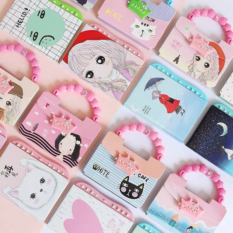 Factory Direct Sales Creative Gifts Student Password-Protected Noteboy Children Diary Book with Lock Notebook Book School Supplies