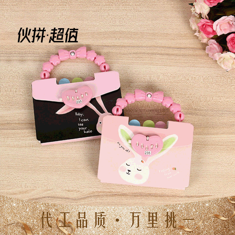 Factory Direct Sales Creative Gifts Student Password-Protected Noteboy Children Diary Book with Lock Notebook Book School Supplies