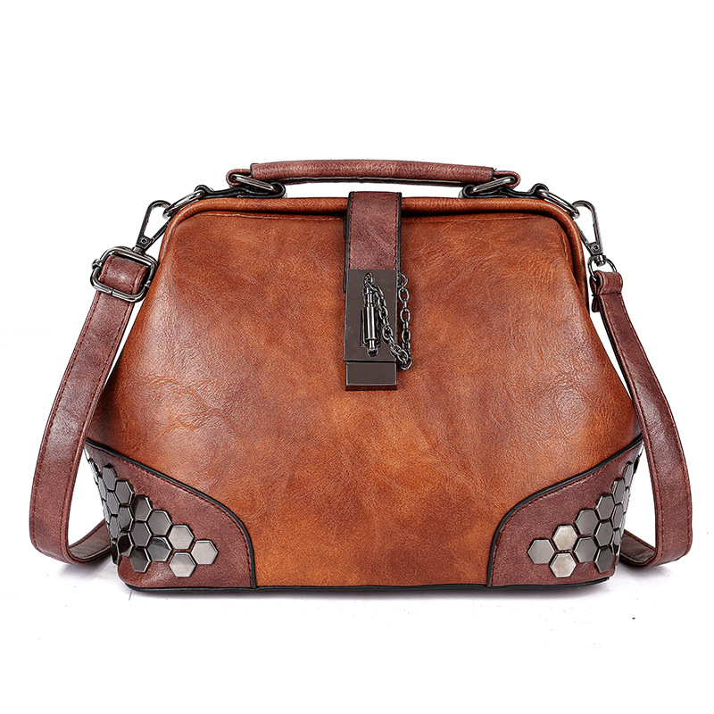 Fall/Winter 2017 New Korean Women Bag Women&#039;s Lock Shoulder Rivet Bag Portable Crossbody Bag One Product Dropshipping Bag