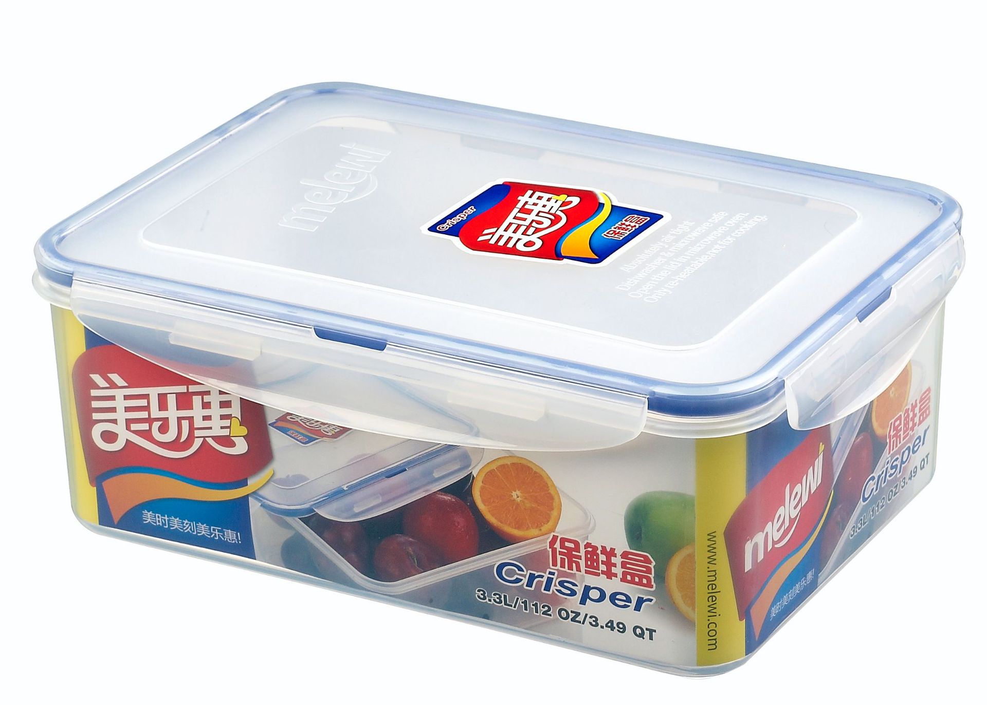 3300ML plastic tupperware food storage box locking sealed box microwave bento box refrigerator storage