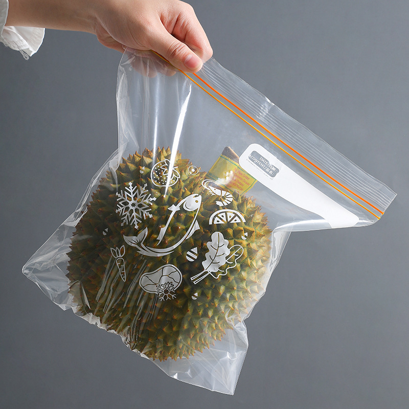 Package Removable Refrigerator Timing Storage Refrigeration Envelope Bag Wide Bottom Thickened Double Rib Zip Lock Bag