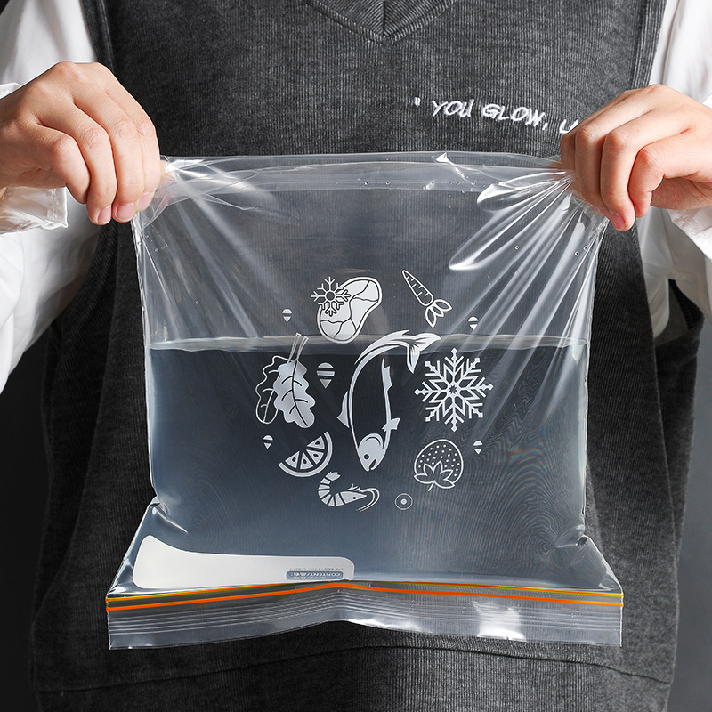 Package Removable Refrigerator Timing Storage Refrigeration Envelope Bag Wide Bottom Thickened Double Rib Zip Lock Bag