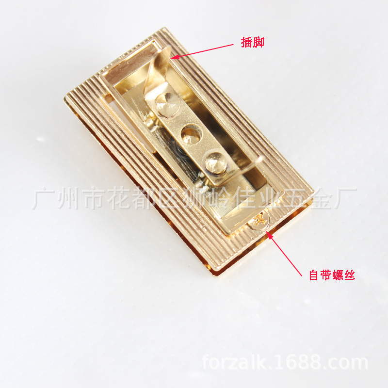 of Bags and Suitcases Metal Accessories Diamond Check Bag Zinc Alloy Die Casting Small Square Decoration Screw Lock