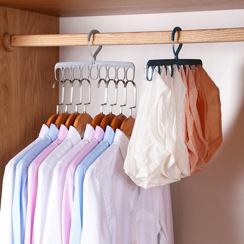 Nine-Hole Rotating Magic Hanger Multi-Functional Drying Rack Lazy Drying Socks Drying Underwear Clip Windproof Lock Drying Rack