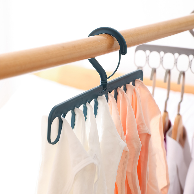 Nine-Hole Rotating Magic Hanger Multi-Functional Drying Rack Lazy Drying Socks Drying Underwear Clip Windproof Lock Drying Rack