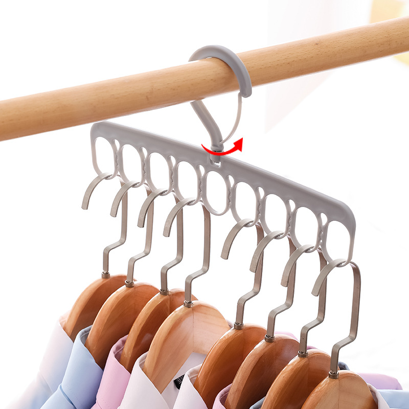 Nine-Hole Rotating Magic Hanger Multi-Functional Drying Rack Lazy Drying Socks Drying Underwear Clip Windproof Lock Drying Rack
