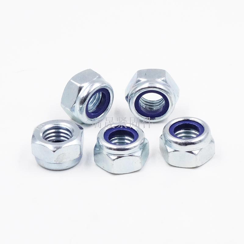 Straight nylon locknut high strength locknut self-locking nut black zinc white zinc locknut