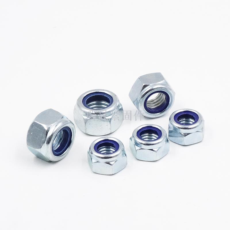 Straight nylon locknut high strength locknut self-locking nut black zinc white zinc locknut