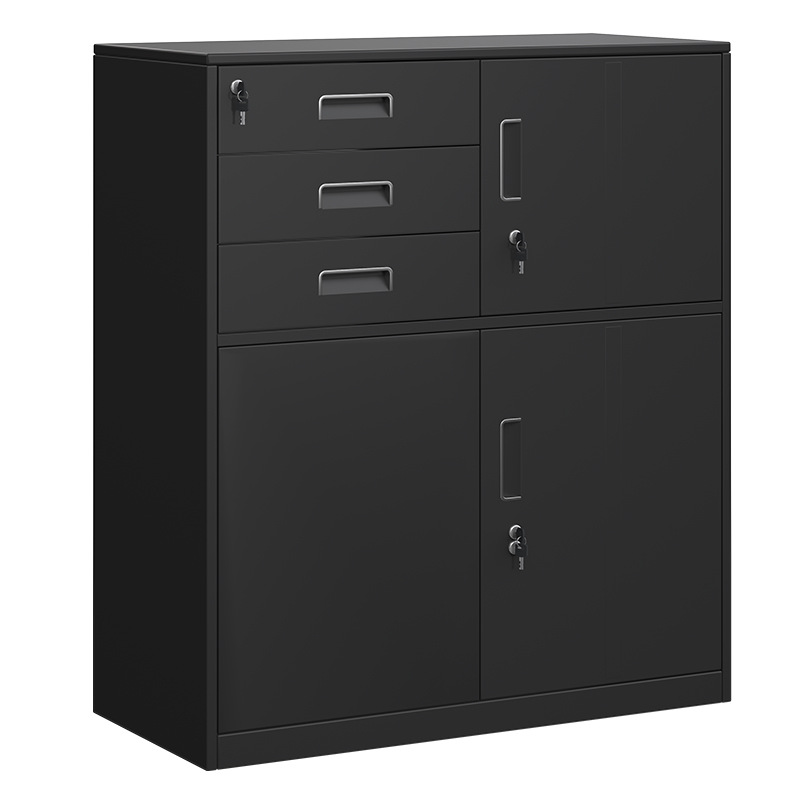 Low Cabinet Lower Section File Cabinet Office Financial Voucher File Material Drawer Storage Cabinet with Lock Iron Locker
