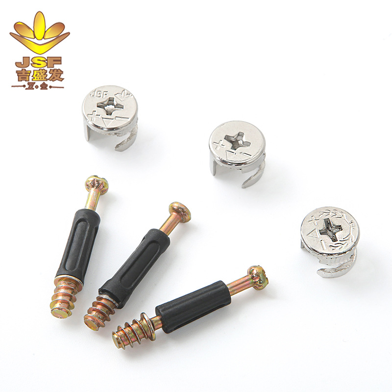 Furniture Hardware Three-in-One Connector Iron Disassembly Fastener Three-in-One Expansion Nut Eccentric Wheel Lock
