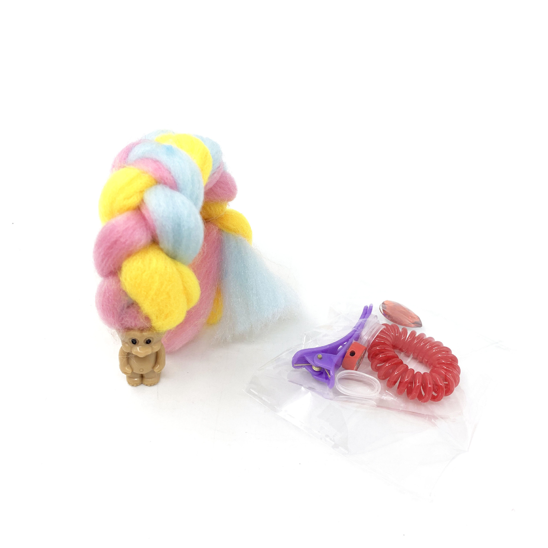 Cross-Border Amazon Hot Sale Cotton Candy DIY Hand-Woven Hair Hair Doll Candy Doll Candy Lock
