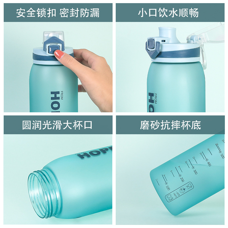 Fitness Scrub Outdoor Cup Sports Kettle Lock Tritan Cup Kettle with Bouncing Lid Plastic Water Bottle