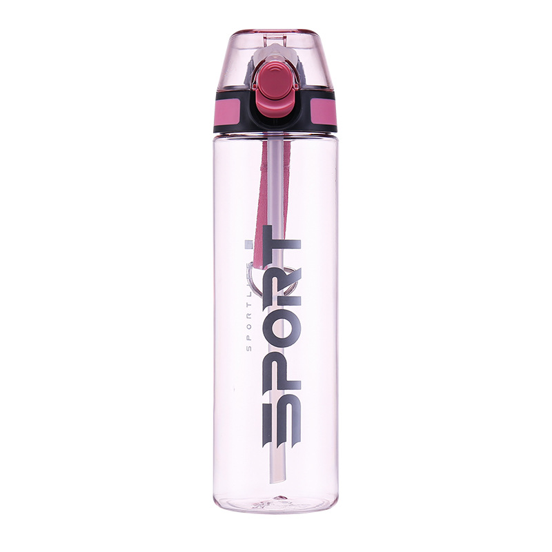  Sports Kettle PC Sports Bottle Cup with Straw Elastic Cover Lock Large Capacity Plastic Kettle Fitness Portable