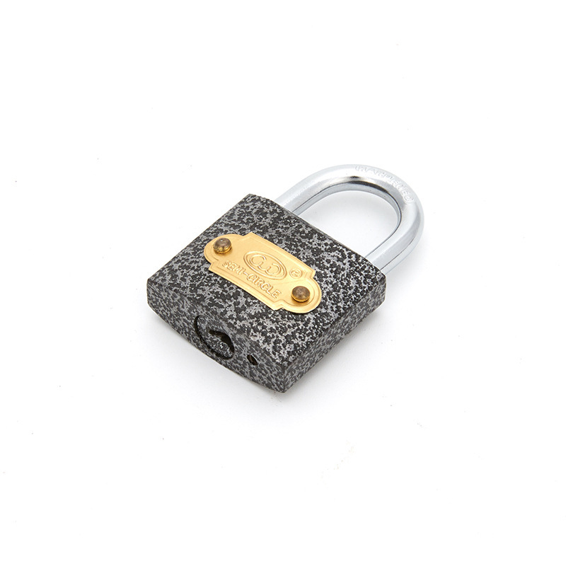 Lock Padlock Iron Padlock Factory Direct Supply Plastic Spray Word Lock Label Lock Multi-Specification Iron Household Padlock