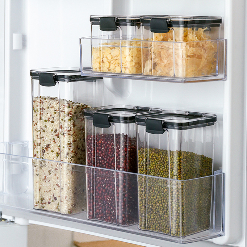 moistureproof crisper with lid locked on both sides sealed storage jars of whole grains snacks and dried fruits