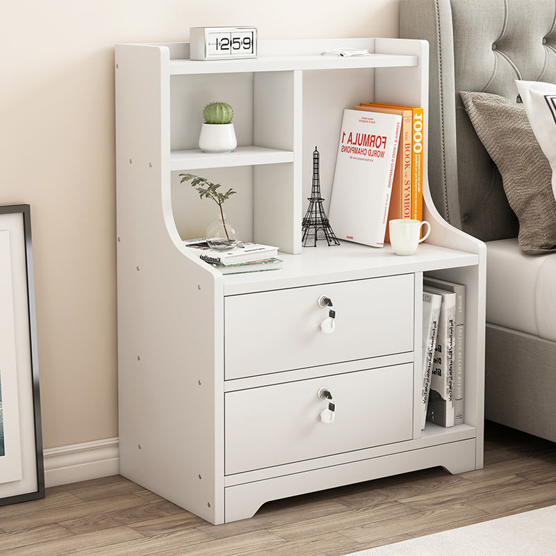 Bedside Table Simple Modern Storage Small Cabinet Locker Storage Rack with Lock Bedroom Small Bedside Cabinet Economical