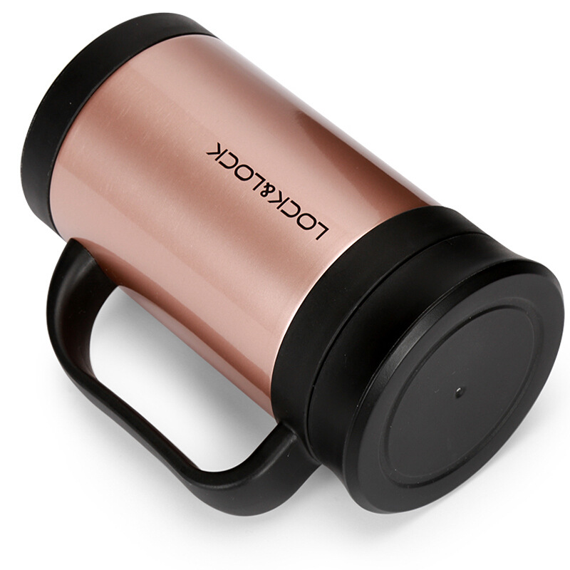 Lock Vacuum Cup Lhc4030 Stainless Steel Office Cup with Handle Strap Tea Compartment Men&#039;s and Women&#039;s Business Gifts Customization Cup