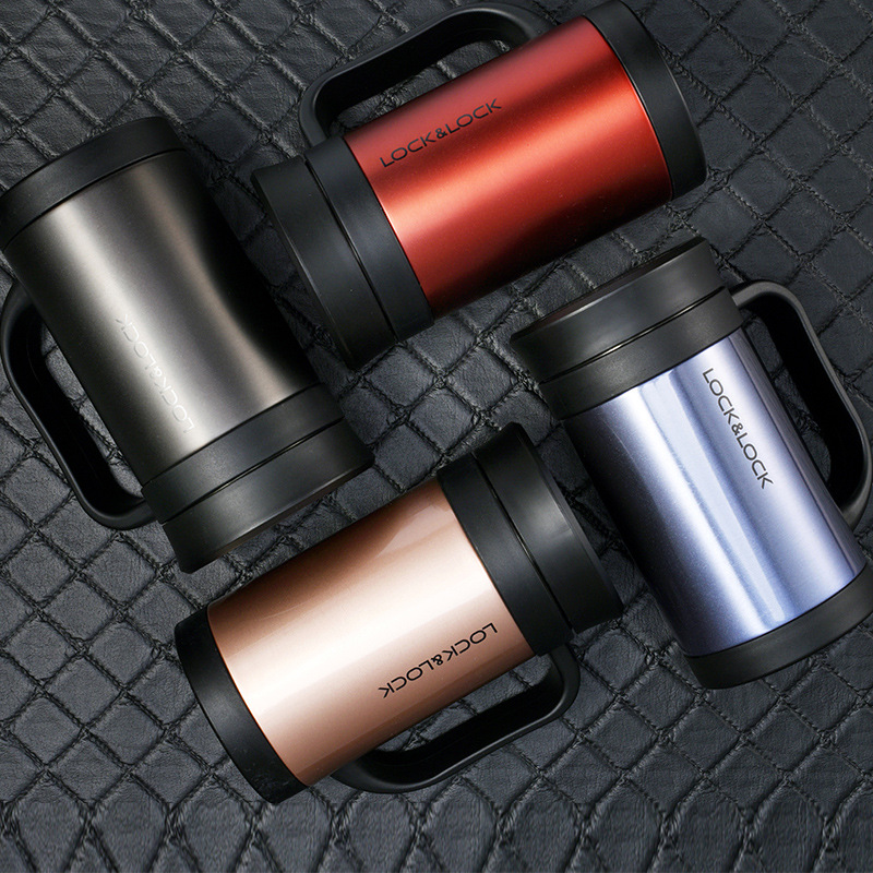 Lock Vacuum Cup Lhc4030 Stainless Steel Office Cup with Handle Strap Tea Compartment Men&#039;s and Women&#039;s Business Gifts Customization Cup