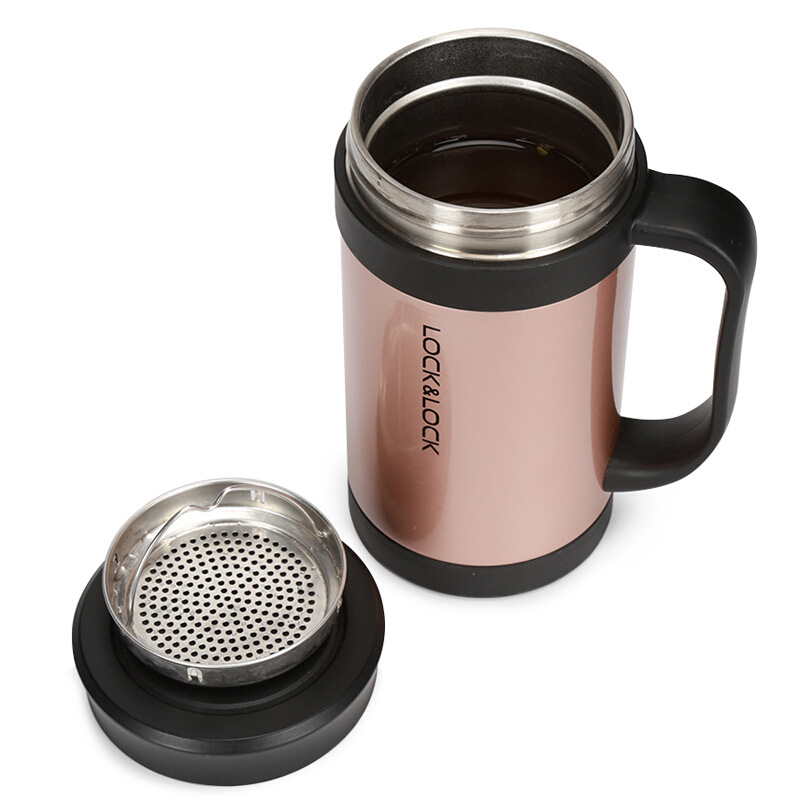 Lock Vacuum Cup Lhc4030 Stainless Steel Office Cup with Handle Strap Tea Compartment Men&#039;s and Women&#039;s Business Gifts Customization Cup