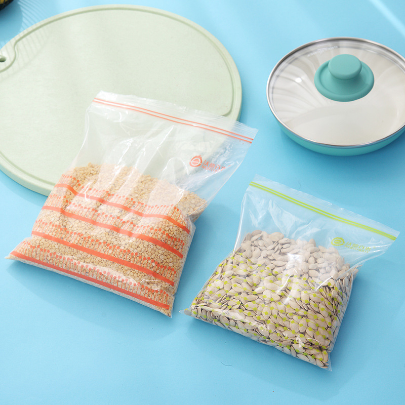 Grocery Bag Small Envelope Bag Supermarket Zip Lock Bag Thickened Point Disposable Refrigerator Fruit Large Ziplock Bag