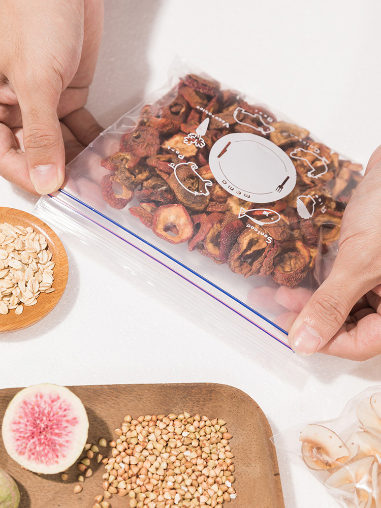 206aab. Thickened Fresh Bag Frozen Storage Zip Lock Bag Removable Grocery Bag Double Zipper Sealing Strip Ziplock Bag
