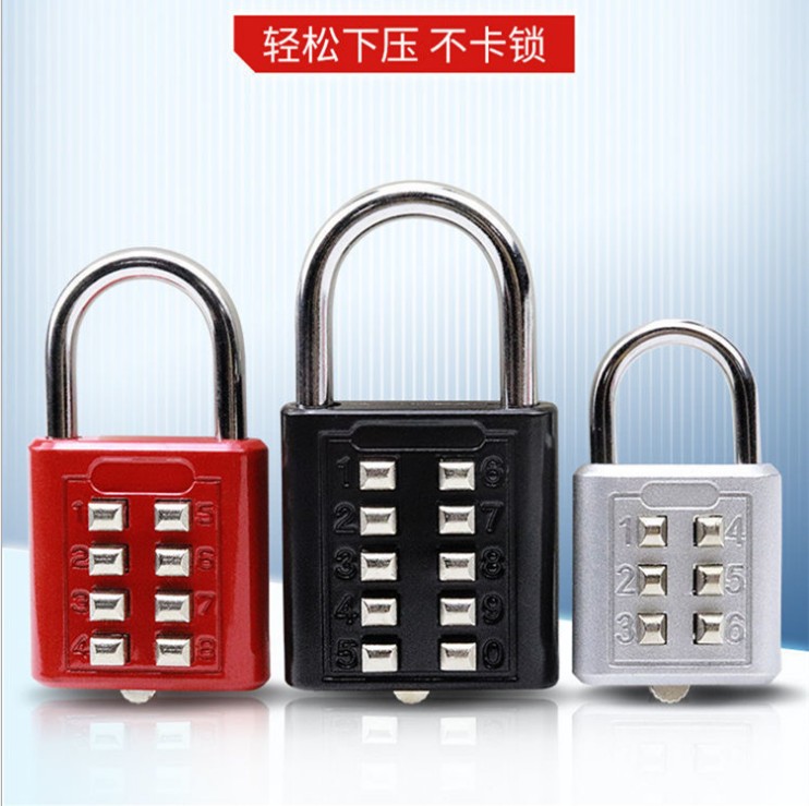 30mm Button Password Lock Zinc Alloy Bathroom Gym Padlock Elderly Non-Replaceable Password Lock Factory Direct Sales