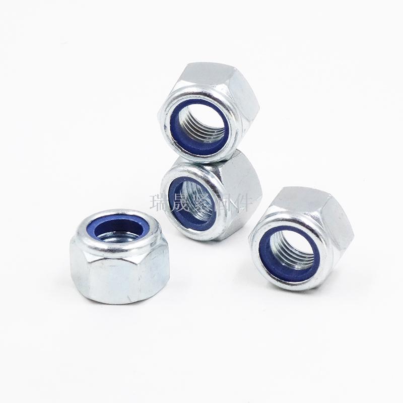 DIN982 Carbon steel locknut nylon self-locking nut Nylon nut locking nut galvanized direct selling factory