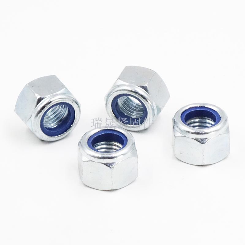 DIN982 Carbon steel locknut nylon self-locking nut Nylon nut locking nut galvanized direct selling factory