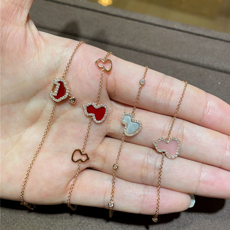 KIRIN Ruyi Bracelet Rose Gold Carnelian Diamond-Embedded Simple Elegant Chinese Style Lock of Good Wishes Female Wristband Bracelet