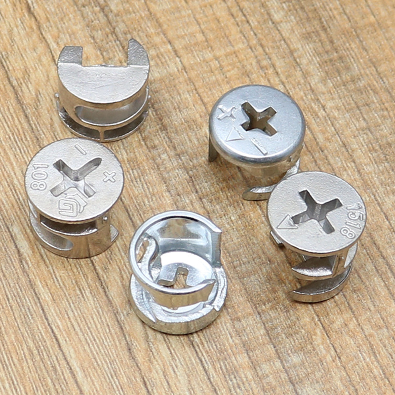 Furniture Hardware Three-in-One Connector Iron Disassembly Fastener Three-in-One Expansion Nut Eccentric Wheel Lock