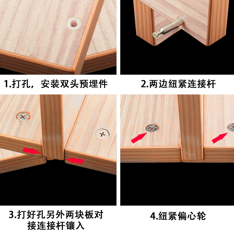 Furniture Hardware Three-in-One Connector Iron Disassembly Fastener Three-in-One Expansion Nut Eccentric Wheel Lock