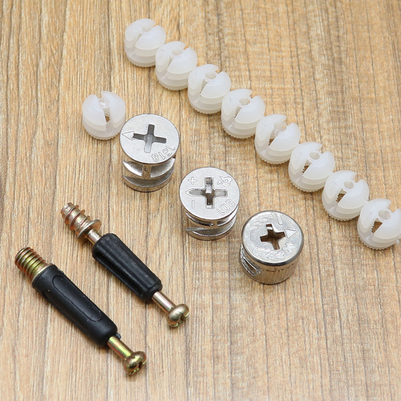 Furniture Hardware Three-in-One Connector Iron Disassembly Fastener Three-in-One Expansion Nut Eccentric Wheel Lock
