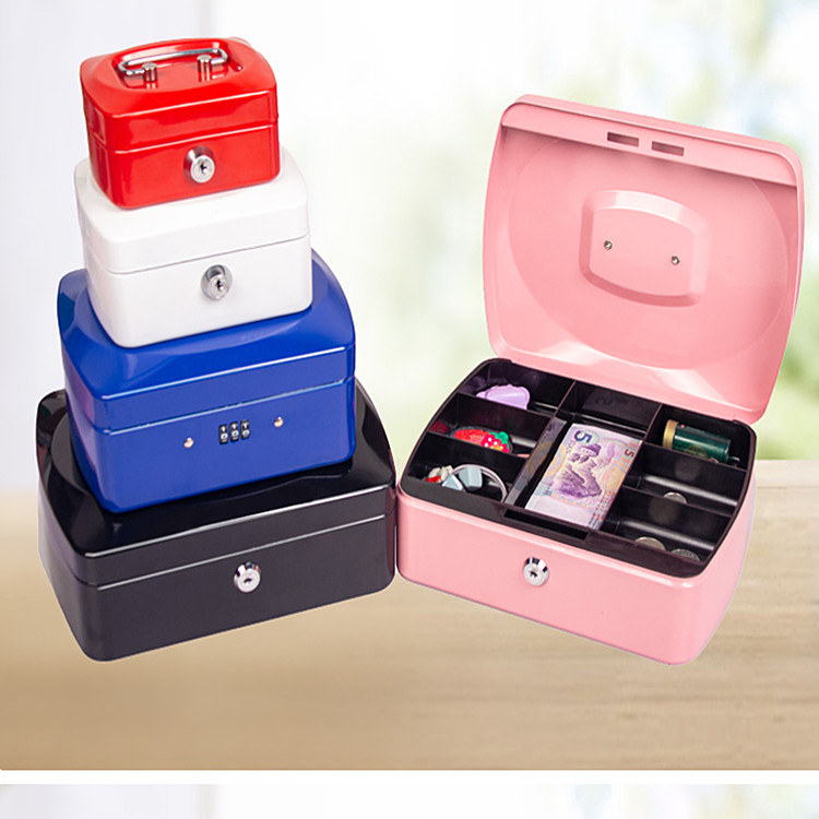 Password Lock 20*16*9cm Medium Portable Money Box Metal Money Box Safe with Lock Change Savings Box