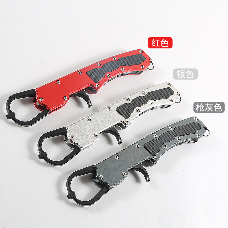 Aluminum Alloy Fish Control Device Forceps Set Open-Loop Pliers with Steel Wire Connecting Rope for Fishing Rod Multi-Functional Fishing Pliers with Lock