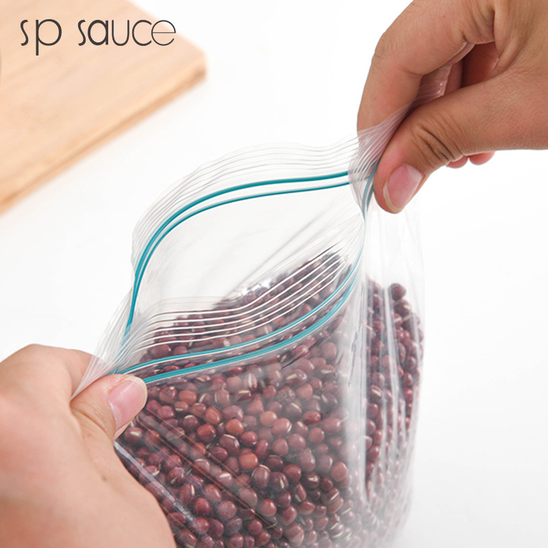 Refrigerator Double Rib Zip Lock Bag Envelope Bag Food Packaging Bag Household Thickened Economical Dense Ziplock Bag