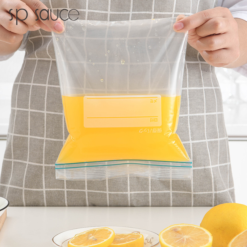 Refrigerator Double Rib Zip Lock Bag Envelope Bag Food Packaging Bag Household Thickened Economical Dense Ziplock Bag
