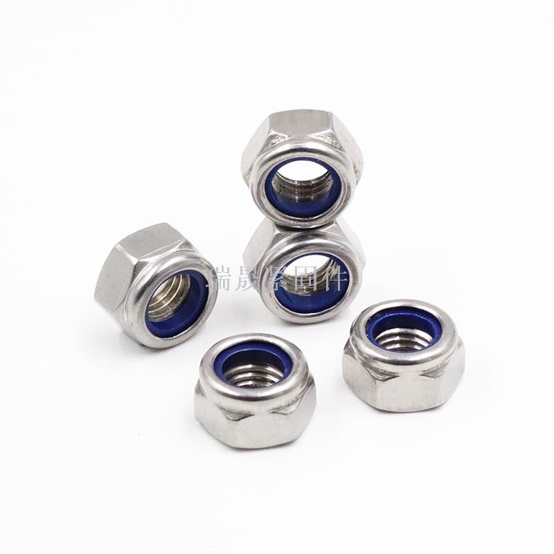 DIN985 stainless steel nylon locknut self-locking galvanized nut inch American German fine teeth coarse teeth