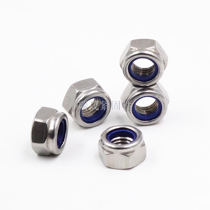 DIN985 stainless steel nylon locknut self-locking galvanized nut inch American German fine teeth coarse teeth