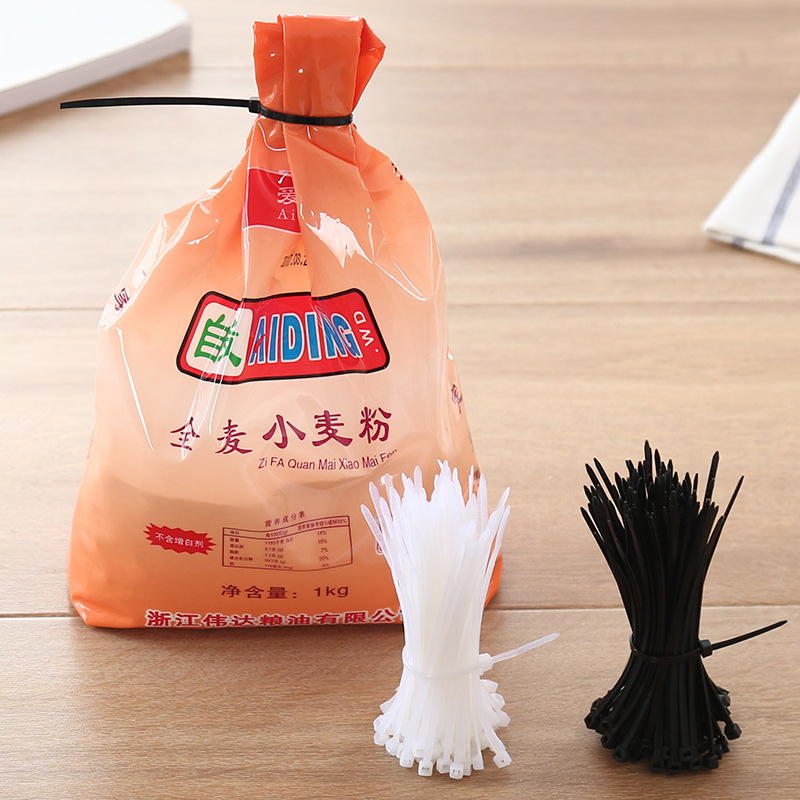 Household Plastic Wire Network Cable Fixed Clip Nail-Free Winding Cable Clamp Buckle 100 Self-Locking Nylon Cable Tie