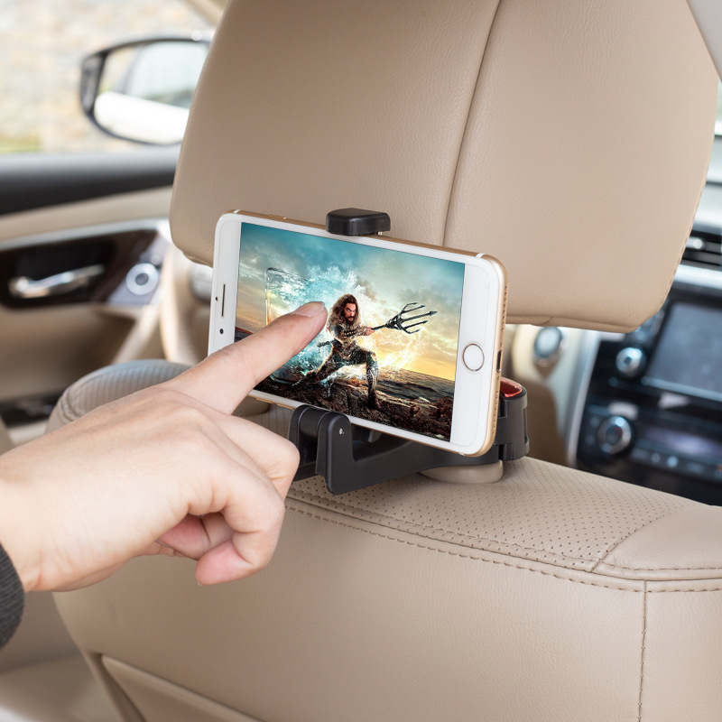 Car Multifunction Mobile Phone Holder Hook Car Creative Rear Headrest Hook Car Lock Buckle Mobile Phone Bracket