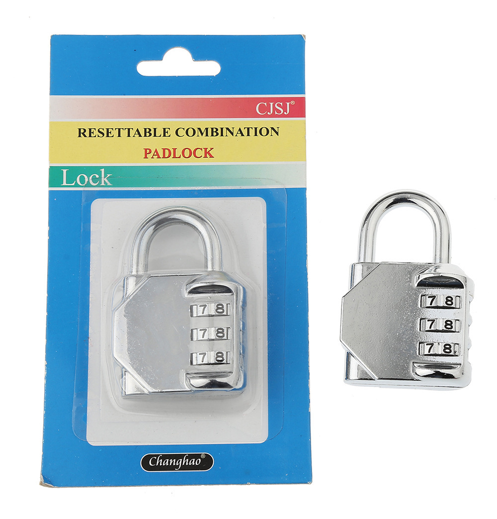 Password Lock Wholesale 3-Digit Padlock Coded Lock of Bags and Suitcases Zinc Alloy Anti-Metal Padlock with Password Required CH-603