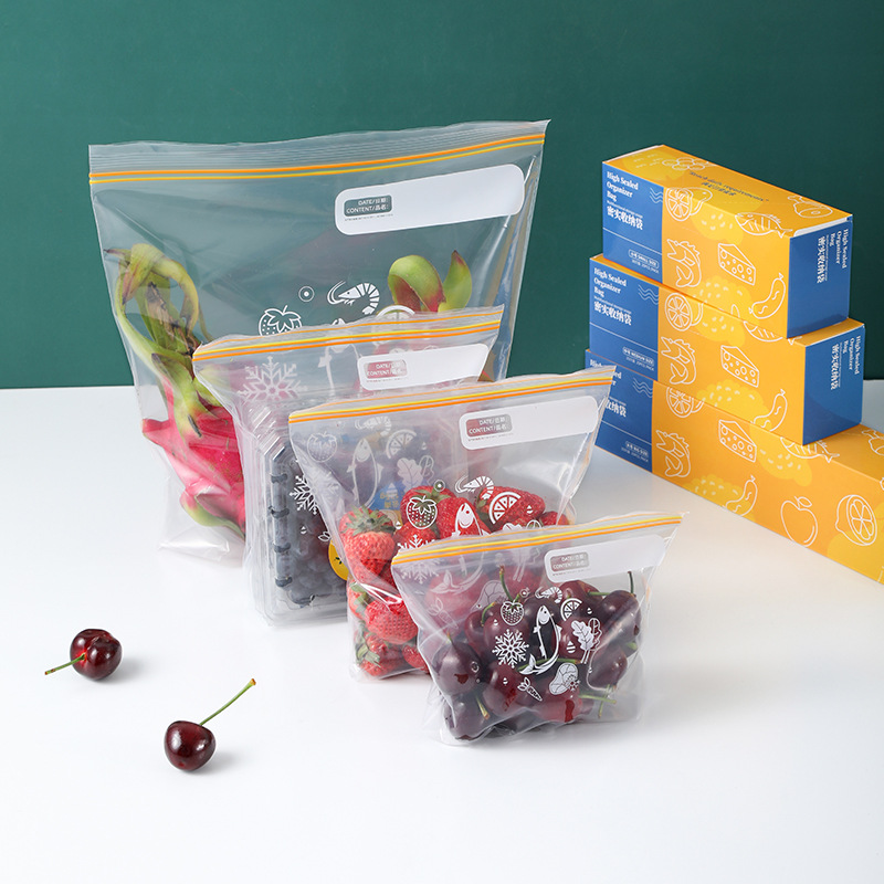 Protection Package Refrigerator Storage Frozen Refrigerated Kitchen Storage Envelope Bag Boxed Double Rib Zip Lock Bag