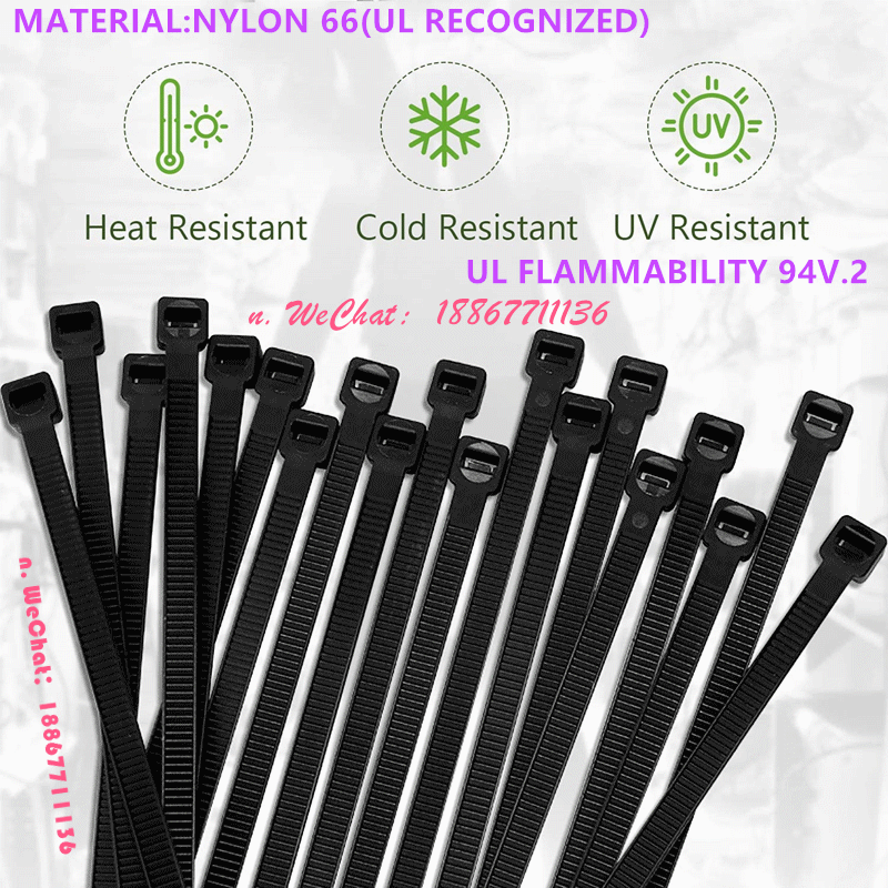 High quality zipper zipper industrial nylon zipper zipper heavy duty wire self-locking cable 12 inches uv black