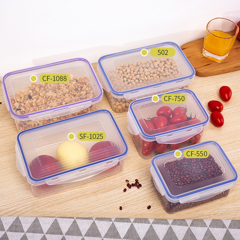 Fresh-keeping box Rectangular Mini Plastic Crisper Large Sealed Box Transparent Lock Box Retention Samples Box