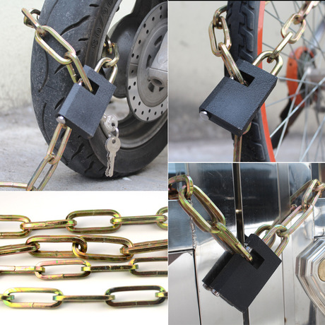 Manufacturer direct metal chain lock bicycle and motorcycle chain lock outdoor anti-theft chain