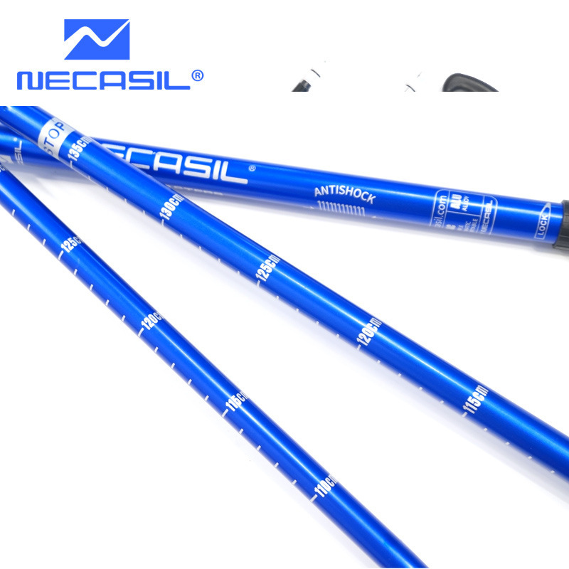 Newcaso Three-Section Aluminum Alloy 6061 Straight Handle Climbing Pole Inner Lock Telescopic Shock Absorber G203
