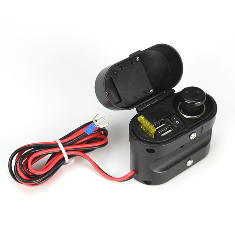 Double USB Mobile Phone Charger Cigarette Lighter Car Lock Rearview Mirror Digital Display Cigarette Lighter Charger