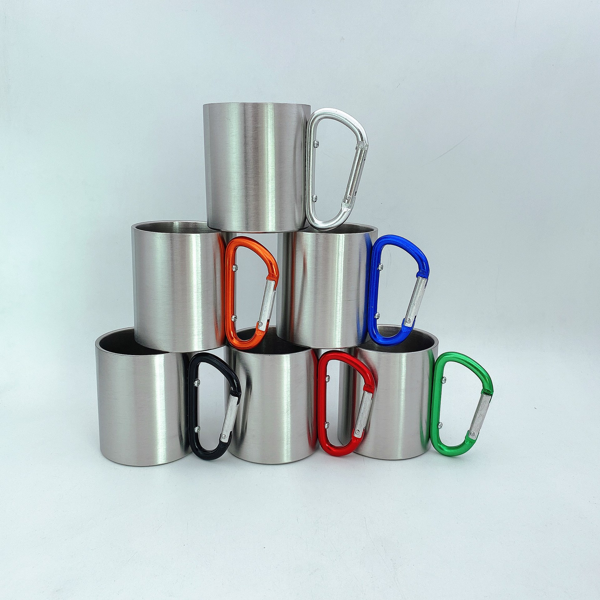 DoubleLayer Heat Insulation Lock Stainless Steel Mark Coffee Cup Mountaineering Bottle Portable Camping Water Cup